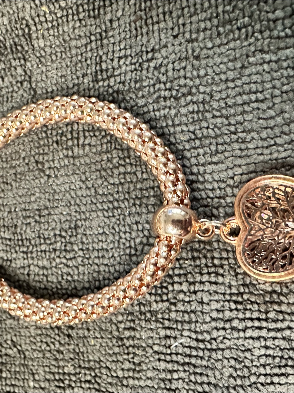 Tree of Life Rose Gold Braided Charm Bracelet